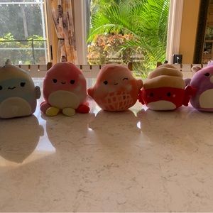 Squishmallows Bundle: Fabiola the Rainbow Fish, Orzella the Octopus, Livvy etc.